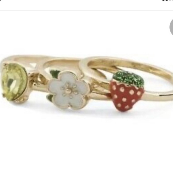 Betsey Johnson forbidden fruit ring trio - Picture 6 of 6